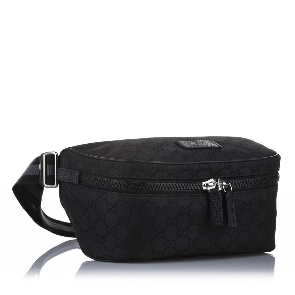 Gg Canvas Belt Bag in Black