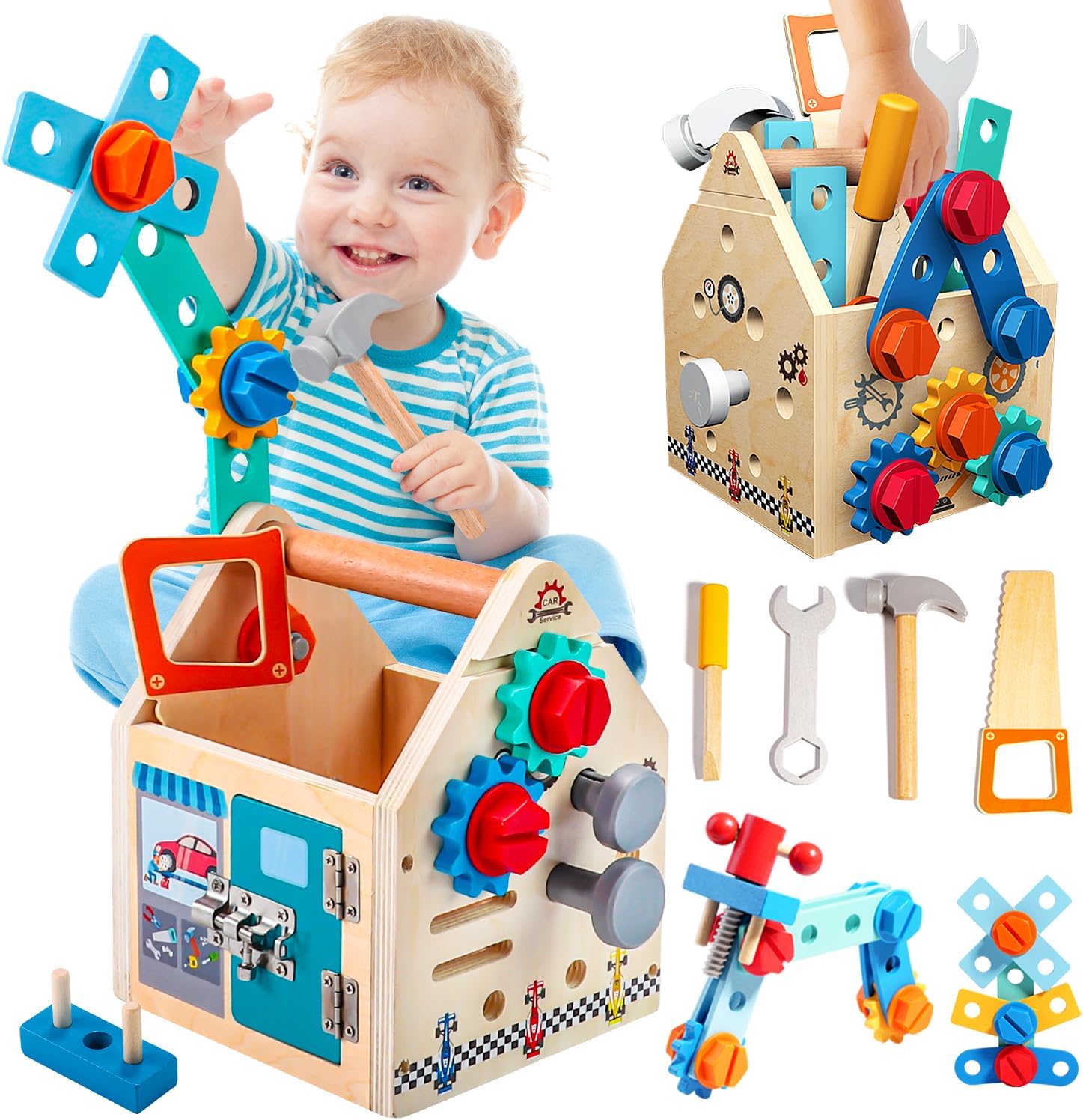 Wooden Toddler Tool Set - 33 PCS