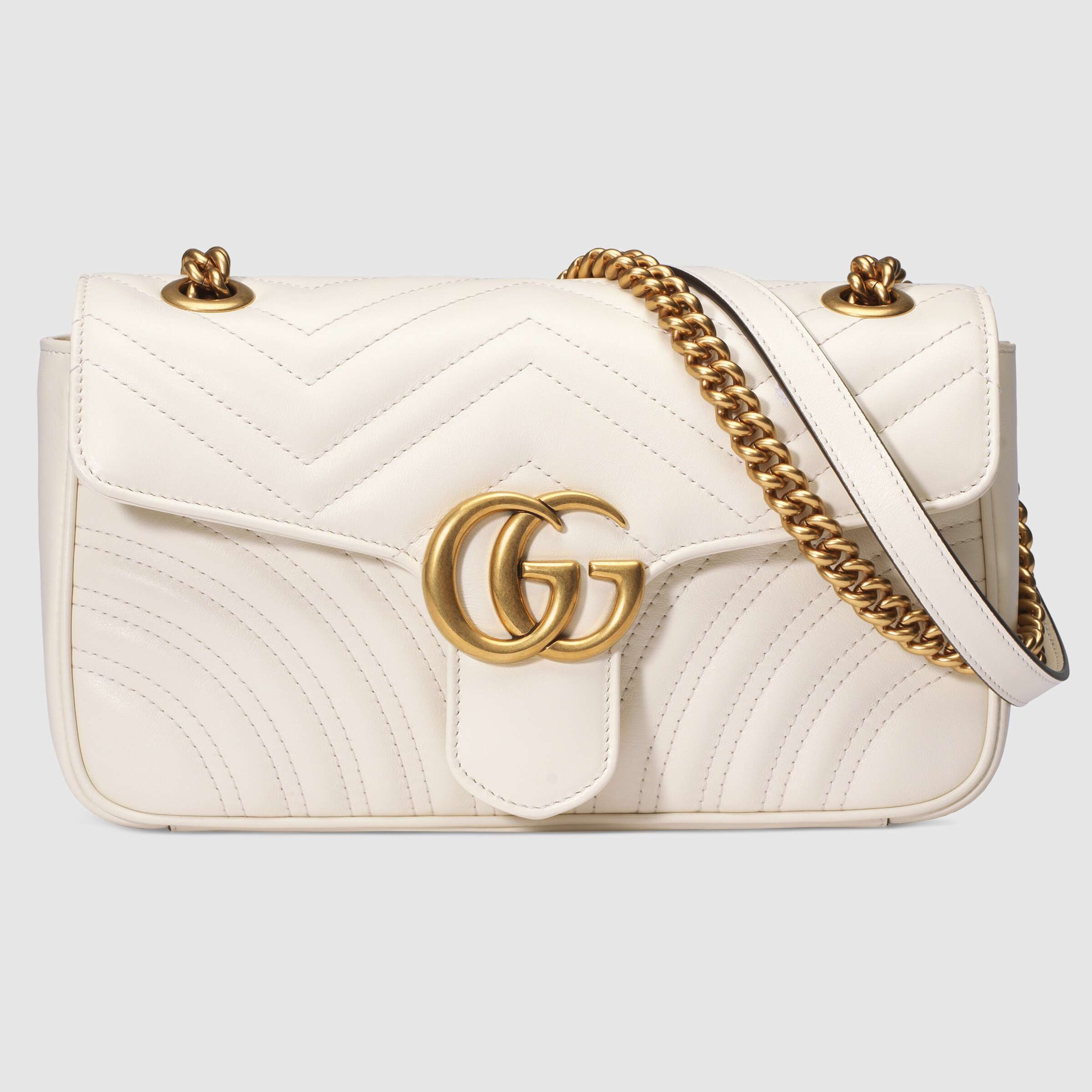 GG Marmont small matelassé shoulder bag White leather