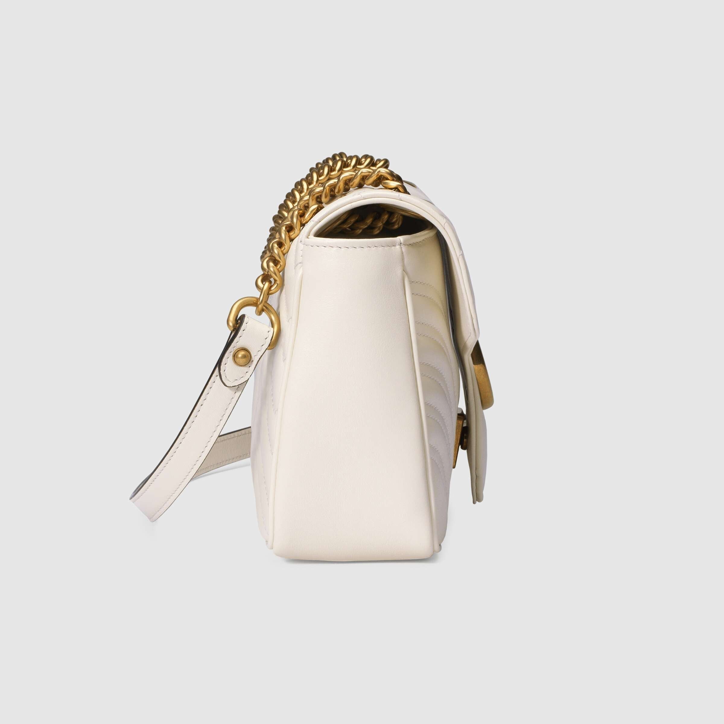 GG Marmont small matelassé shoulder bag White leather