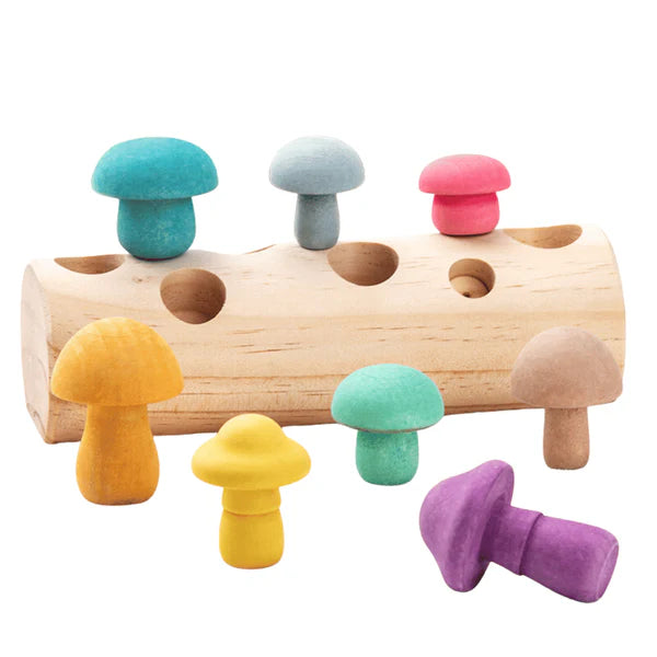 Simulation Mushroom Picking Game Wooden Toys