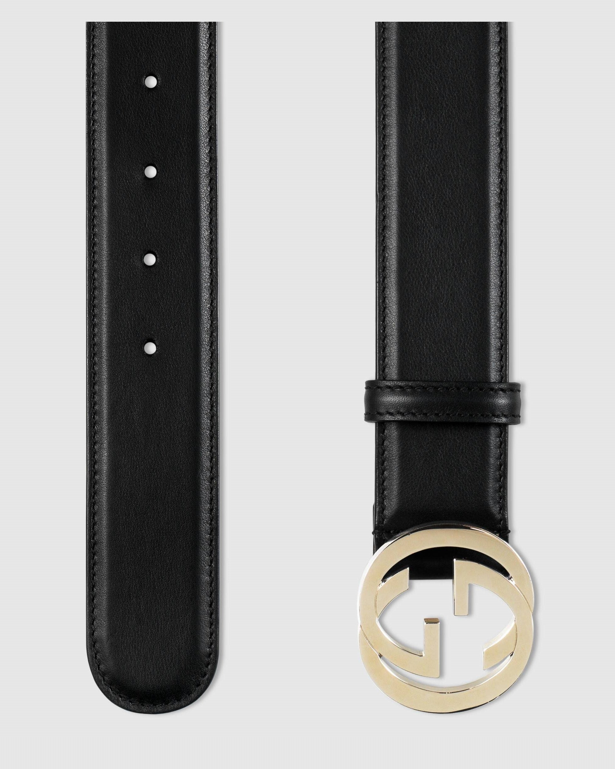 Gucci Leather Belt With Interlocking G Buckle