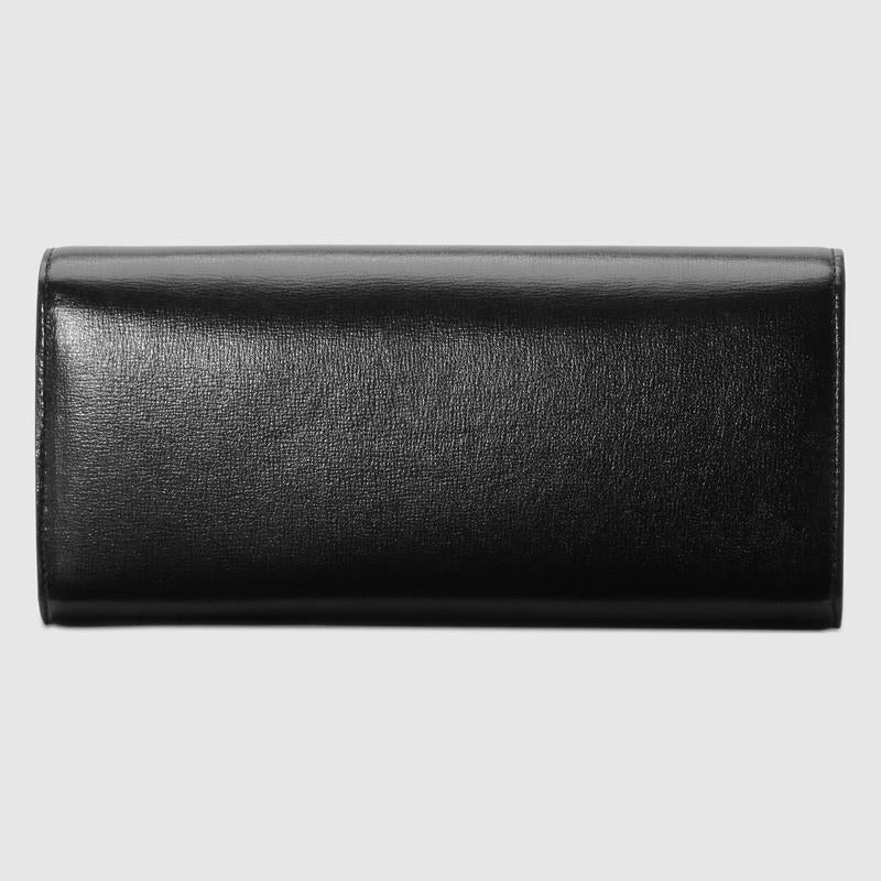 Broadway leather clutch with Double G Black leather