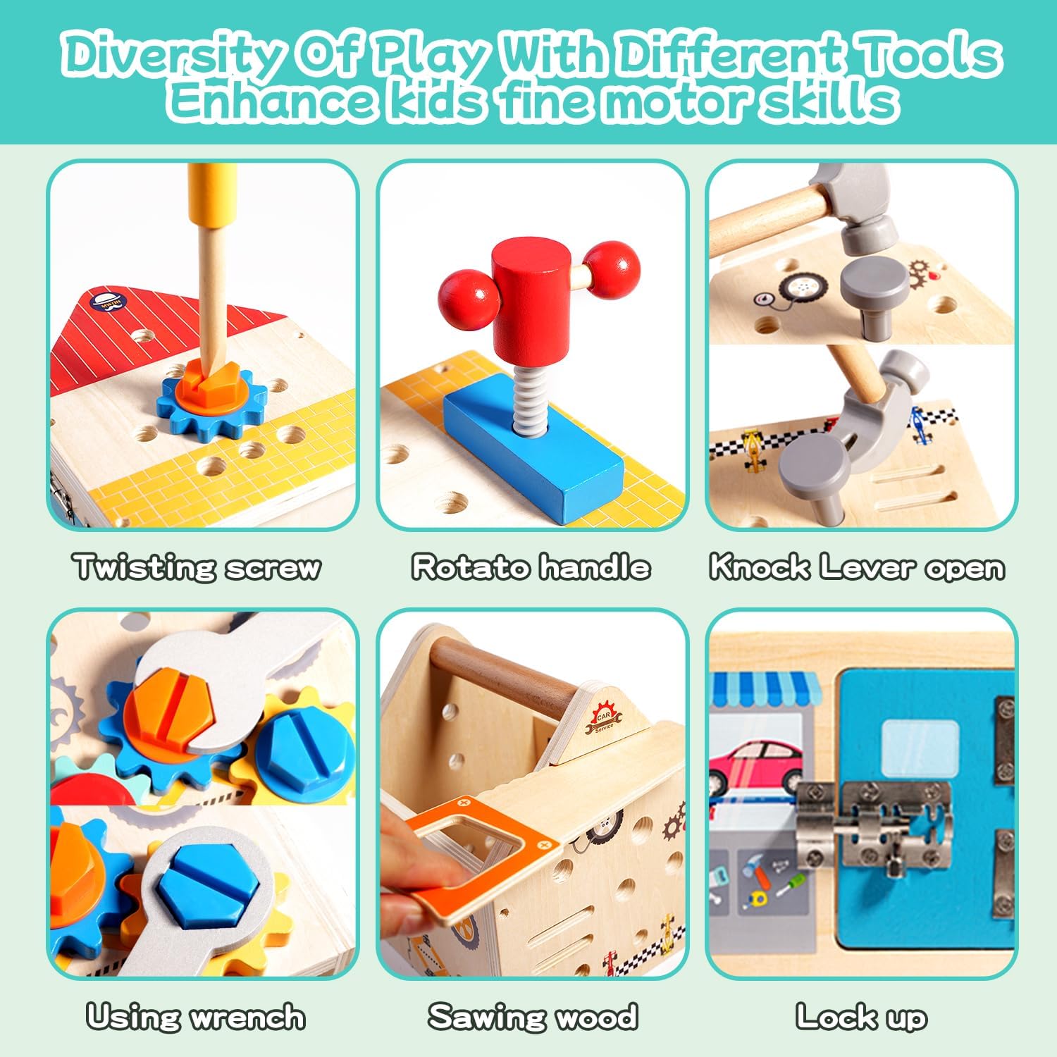 Wooden Toddler Tool Set - 33 PCS