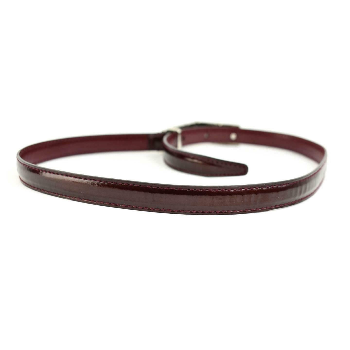 GUCCI: Burgundy, Patent Leather Logo Waist Belt fits 24