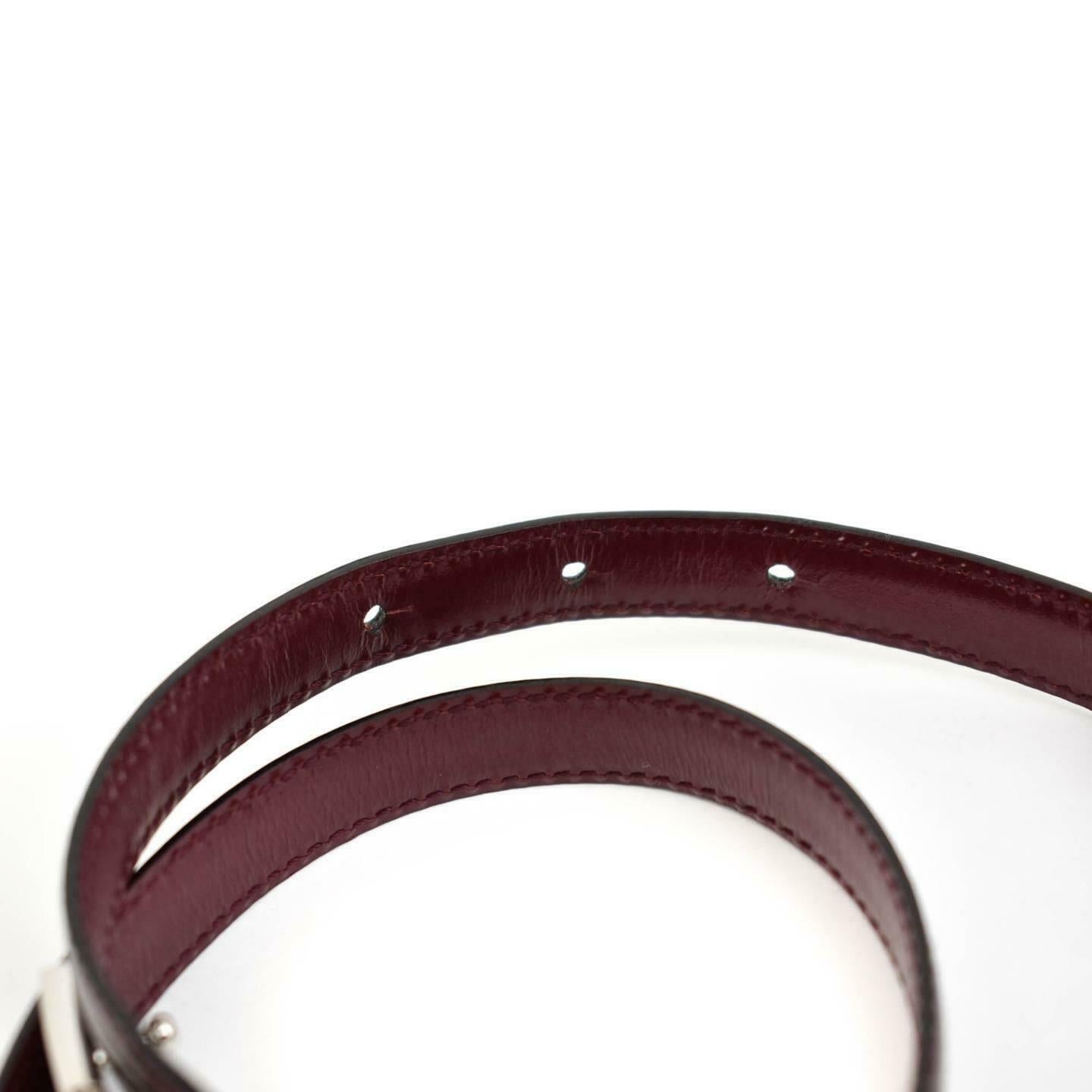 GUCCI: Burgundy, Patent Leather Logo Waist Belt fits 24