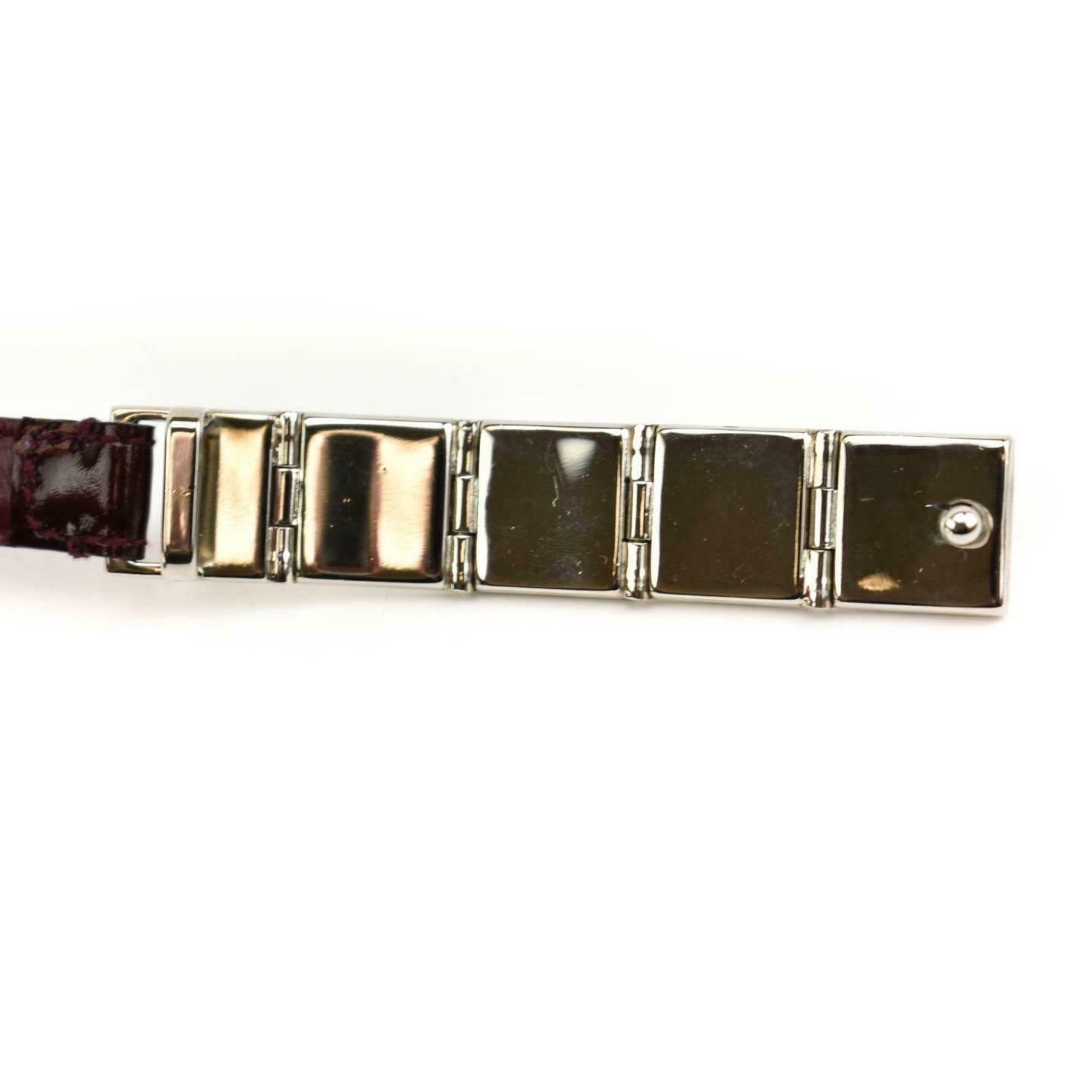 GUCCI: Burgundy, Patent Leather Logo Waist Belt fits 24