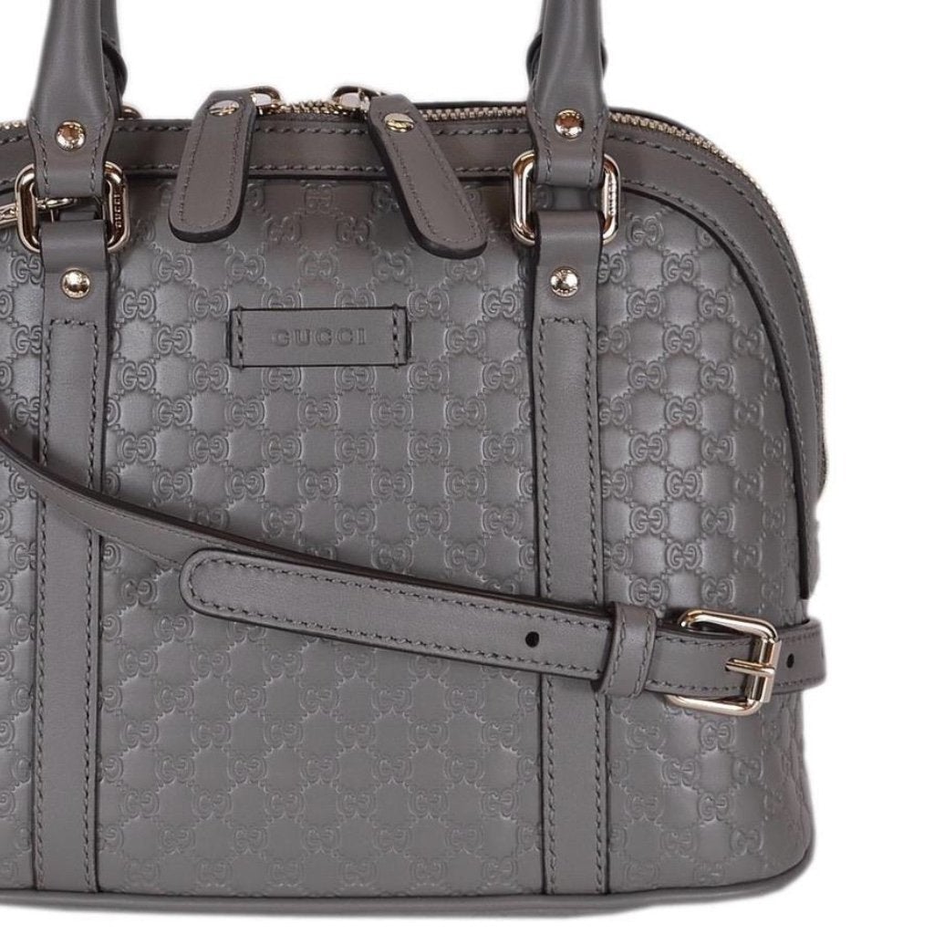 Gg Debossed Handbag In Grey