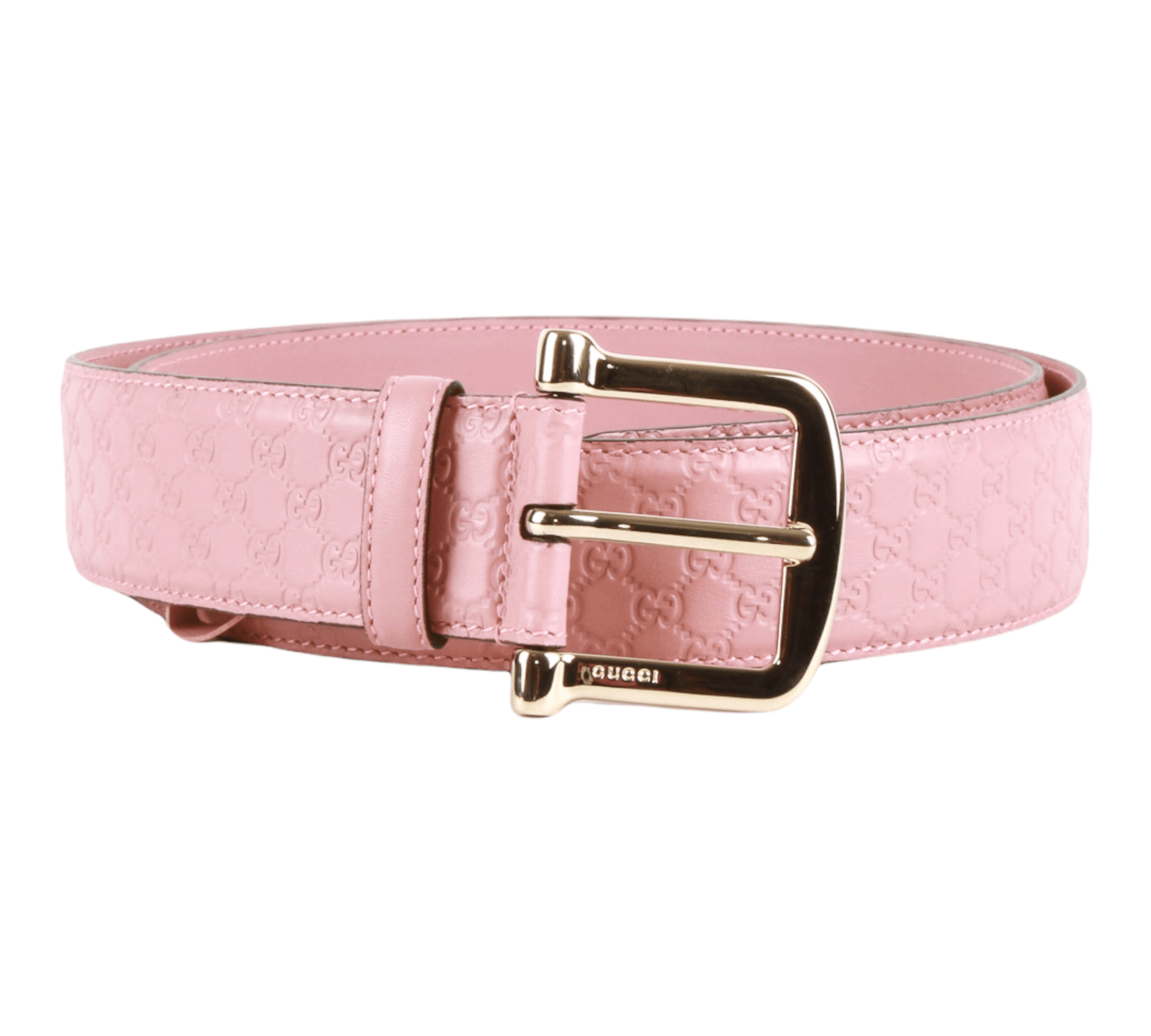 Authentic Gucci Micro Guccissima Belt pink leather