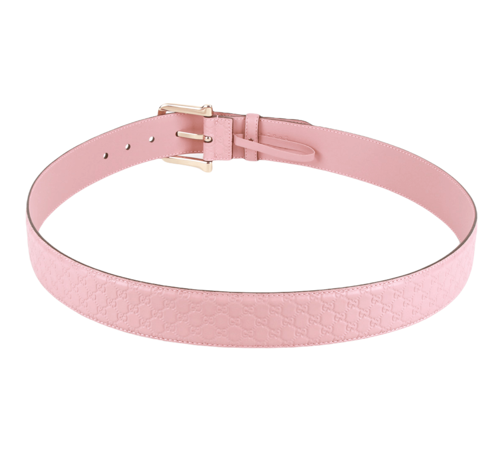 Authentic Gucci Micro Guccissima Belt pink leather