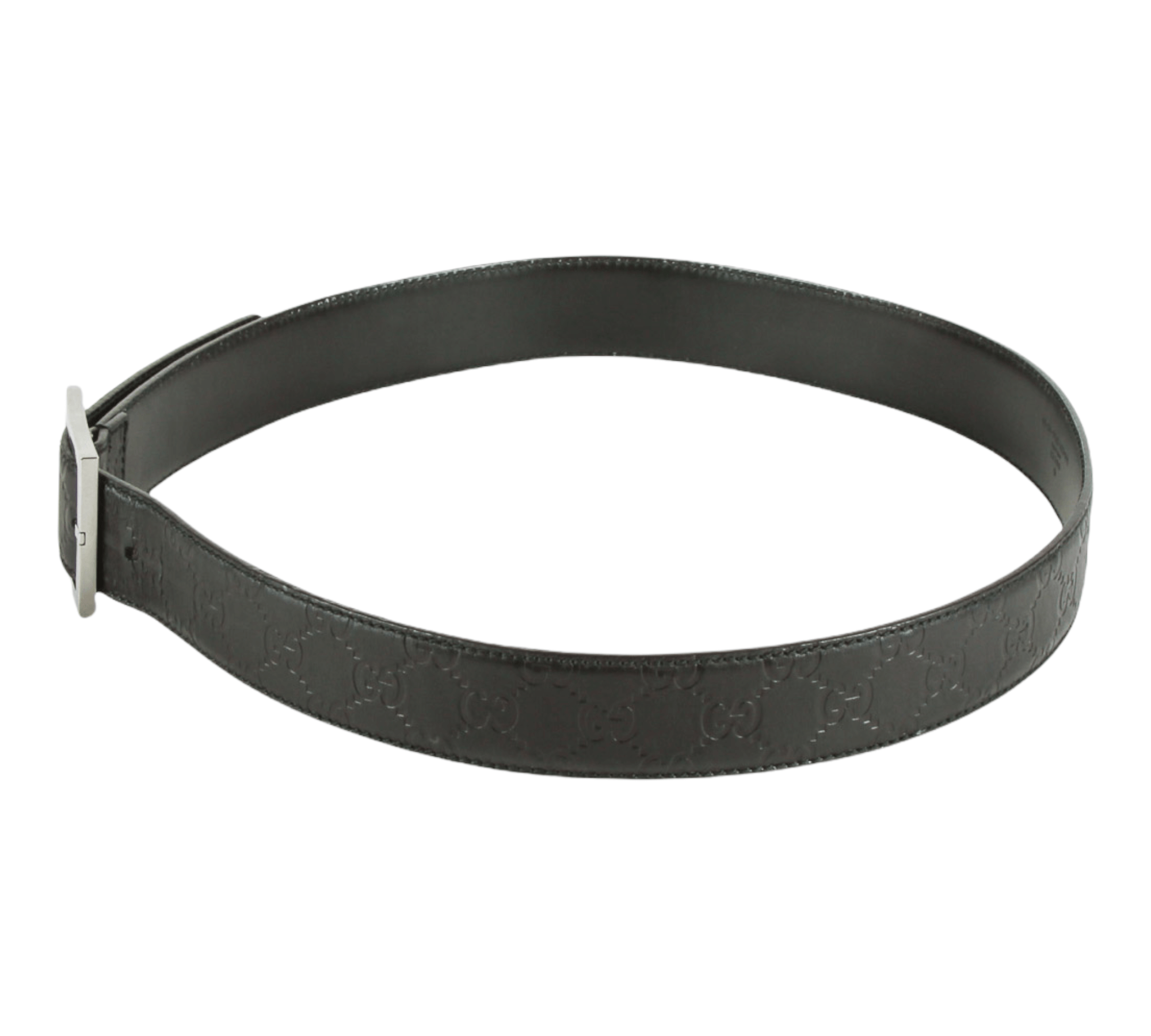 Authentic Gucci Micro Guccissima Belt Black leather