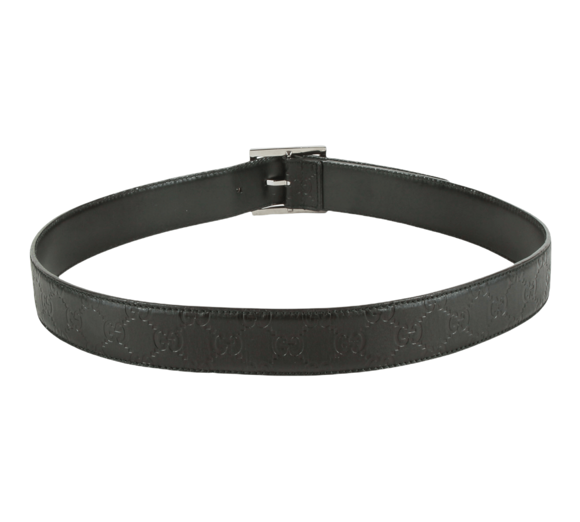 Authentic Gucci Micro Guccissima Belt Black leather