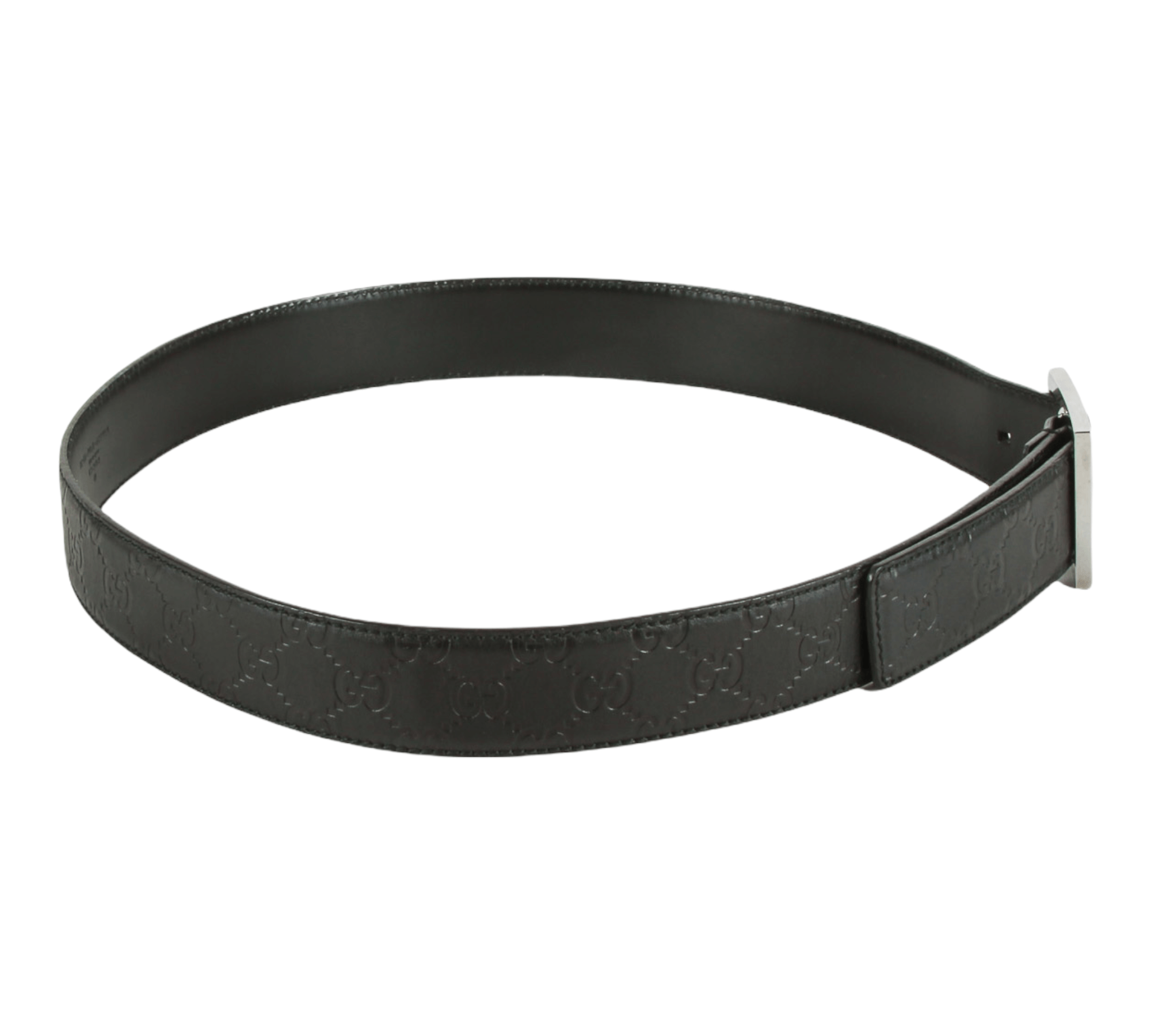 Authentic Gucci Micro Guccissima Belt Black leather