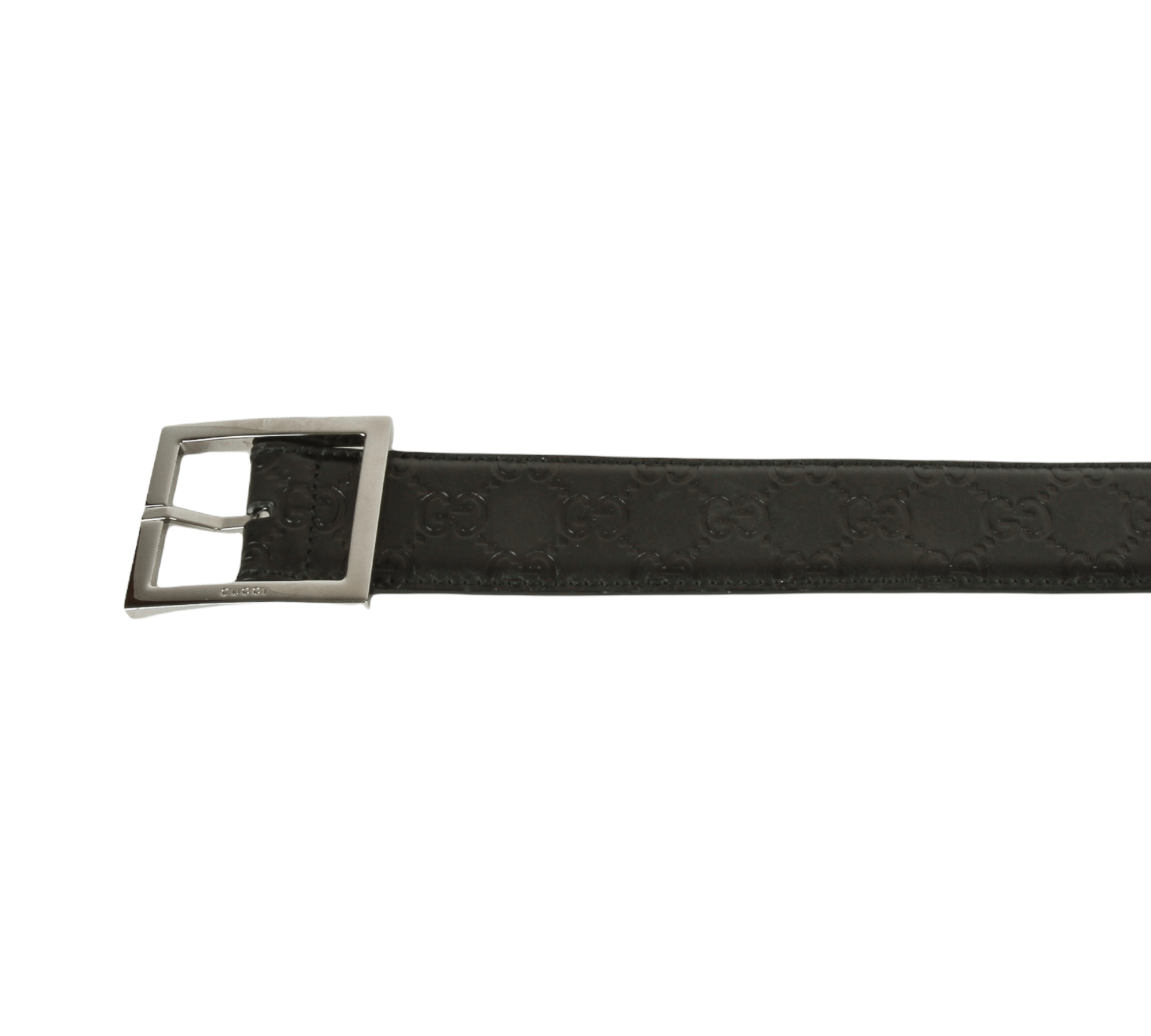 Authentic Gucci Micro Guccissima Belt Black leather