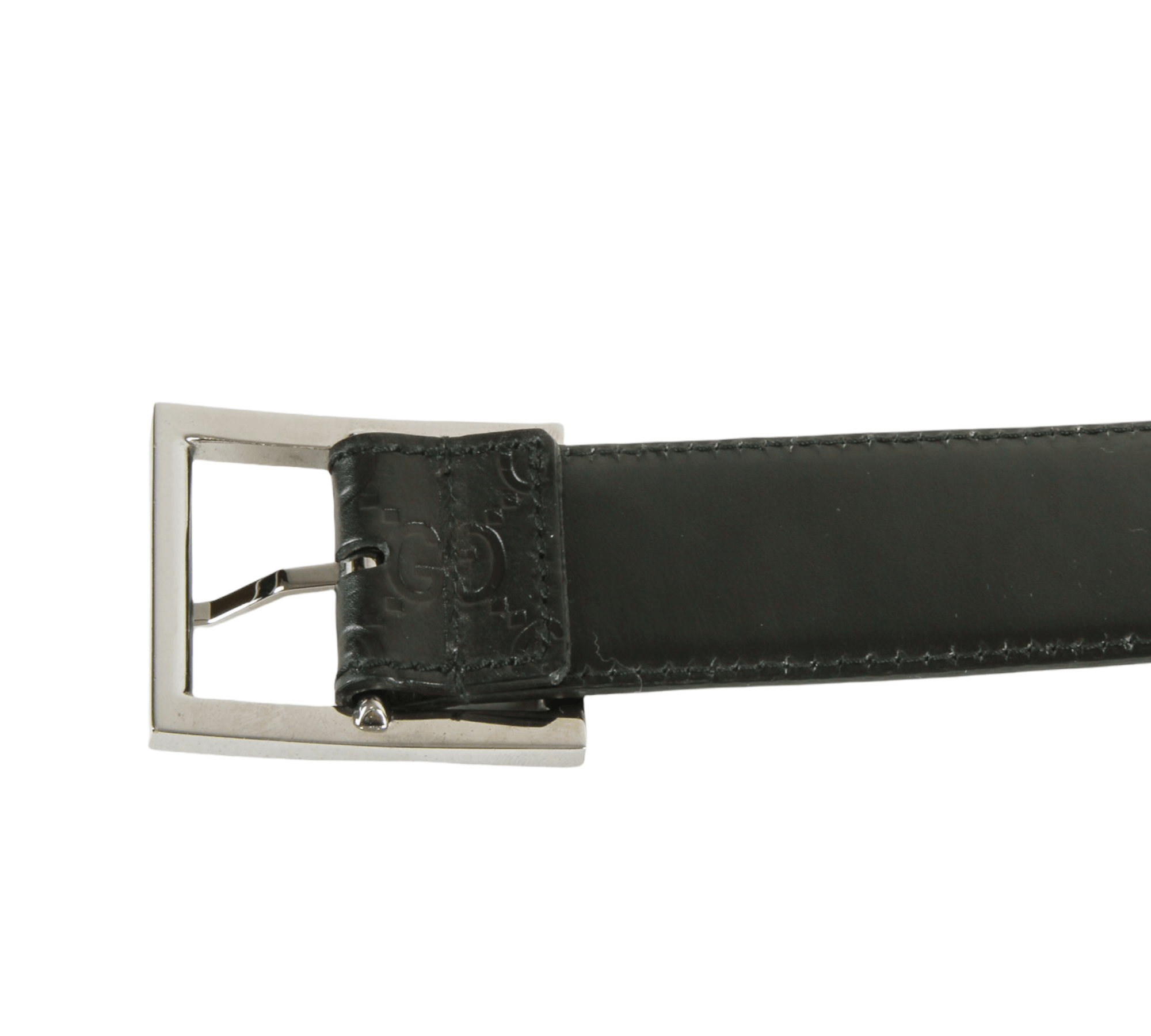 Authentic Gucci Micro Guccissima Belt Black leather