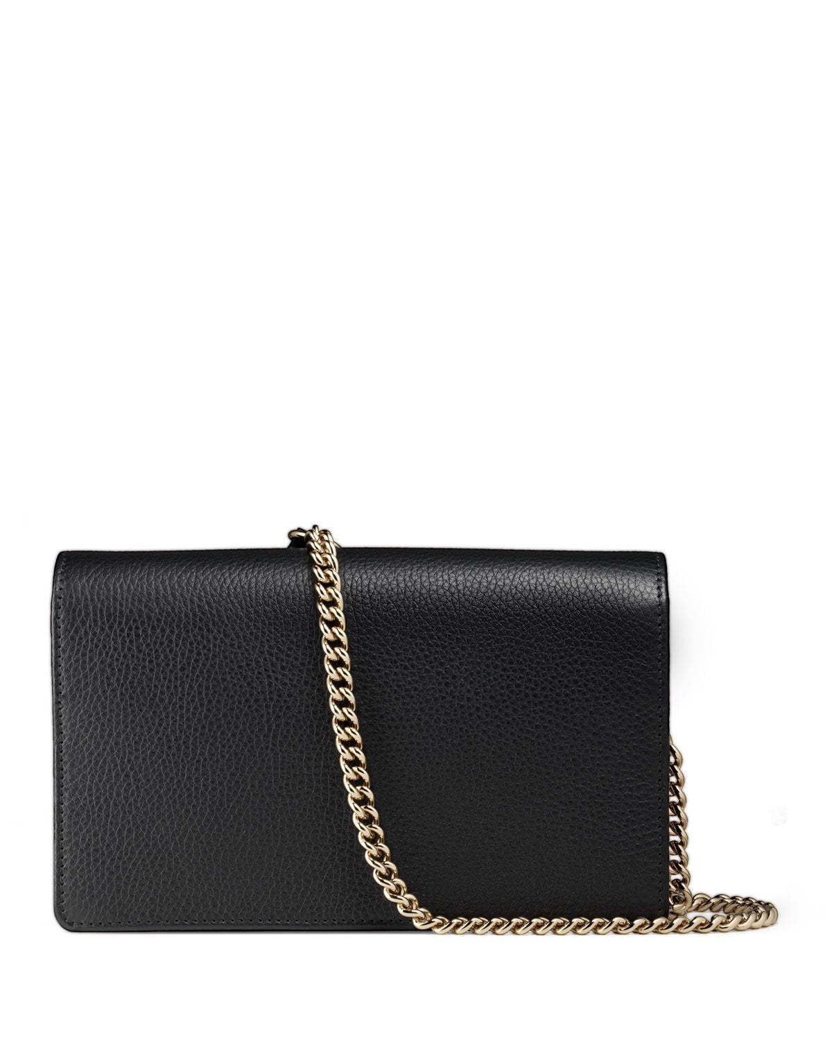 Soho Disco Leather Wallet On Chain Crossbody Black