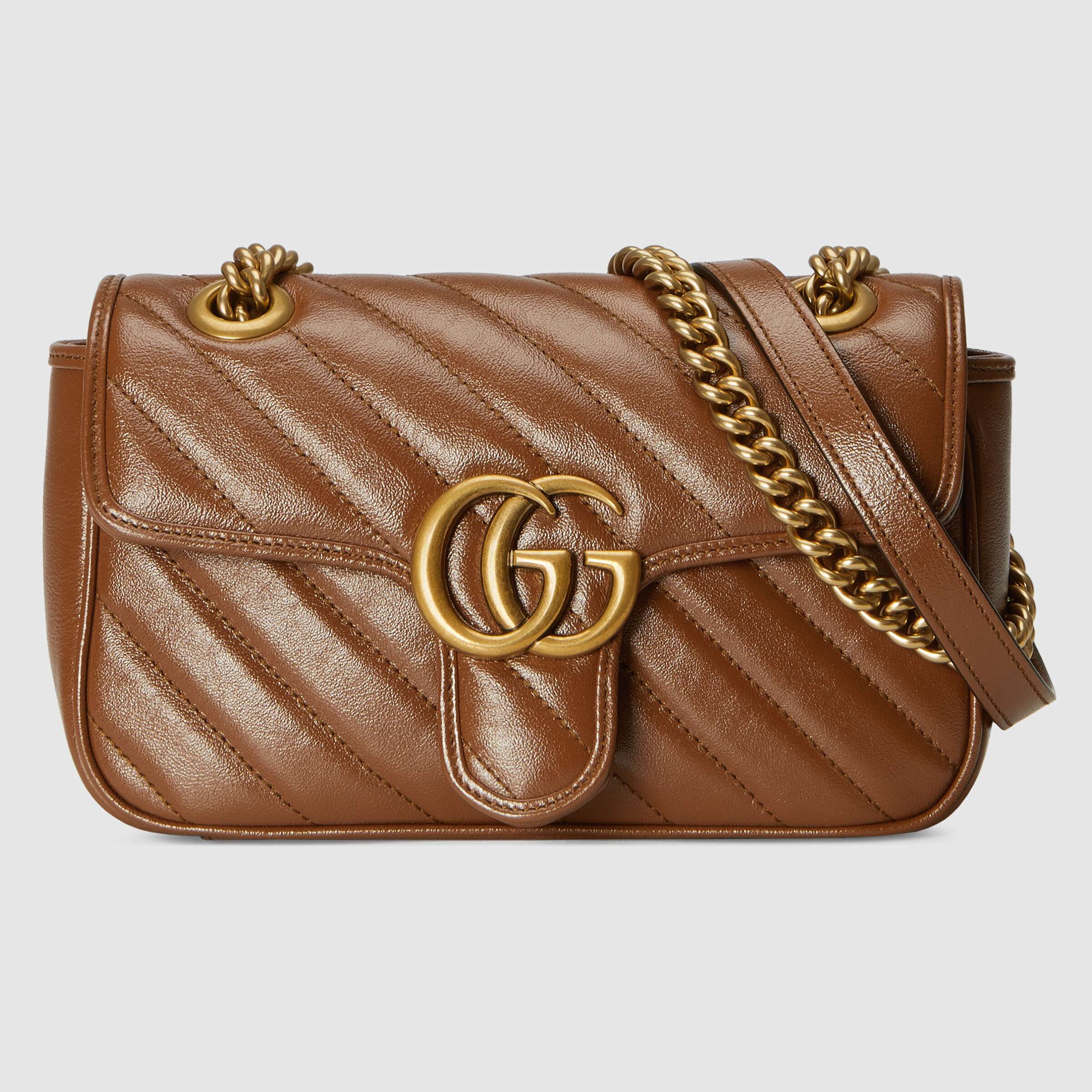 GG Marmont mini matelassé shoulder bag Brown Leather