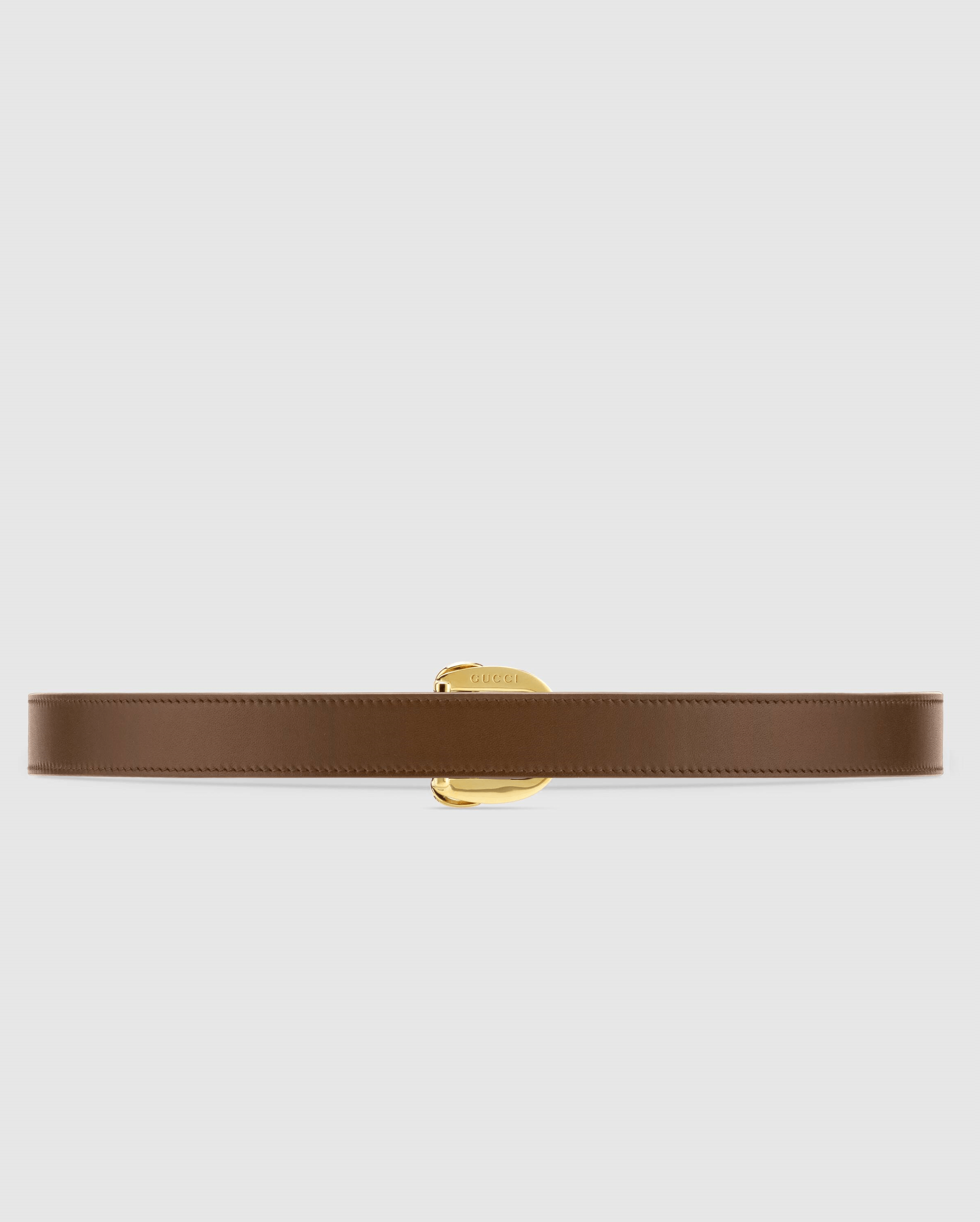 Gucci Thin Belt With Horsebit Buckle, Brown