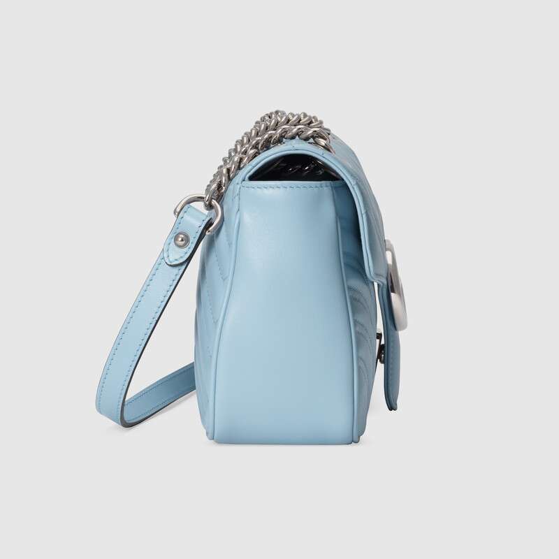 GG Marmont small shoulder bag Pastel blue leather