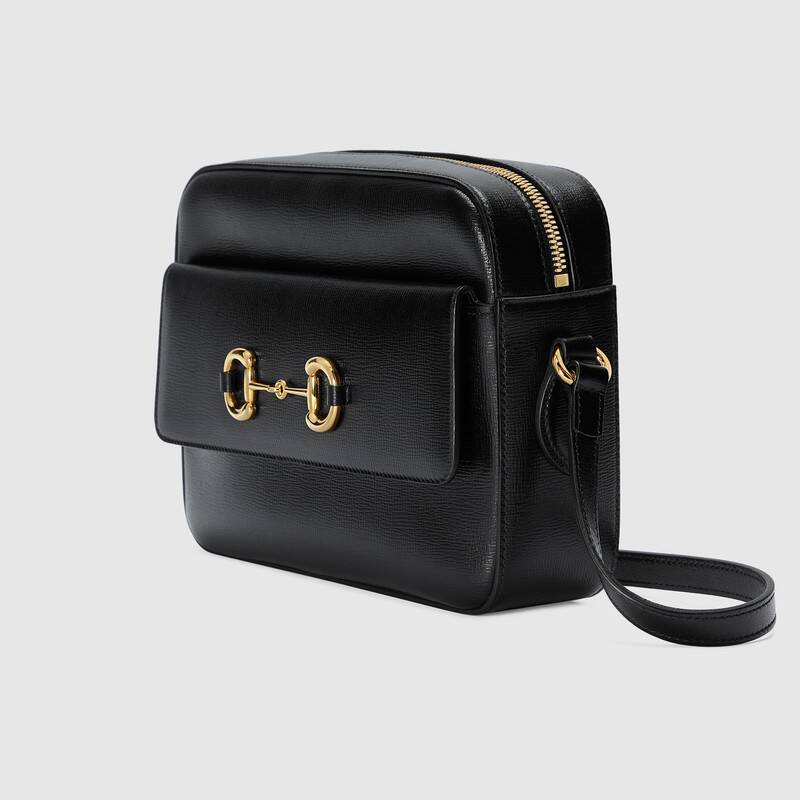 Gucci Horsebit 1955 Small Shoulder Bag Black Leather