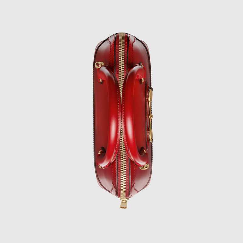 Gucci Horsebit 1955 Small Top Handle Bag Red Leather