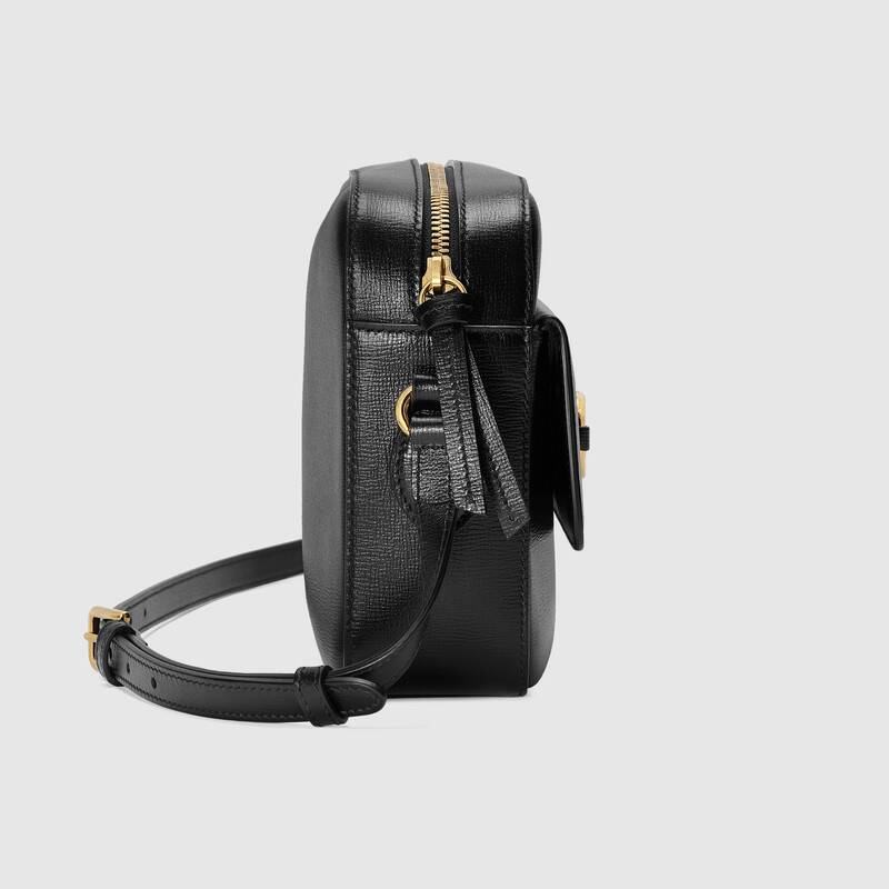 Gucci Horsebit 1955 Small Shoulder Bag Black Leather