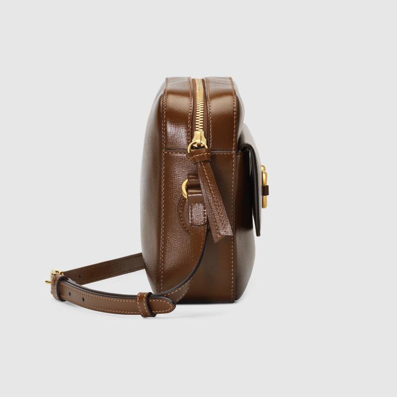 Gucci Horsebit 1955 Small Shoulder Bag Brown Leather