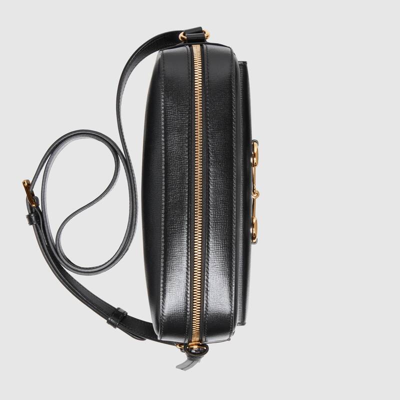 Gucci Horsebit 1955 Small Shoulder Bag Black Leather