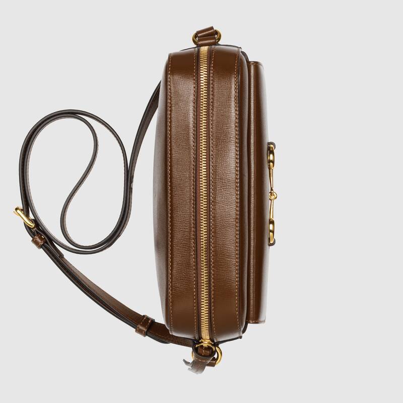 Gucci Horsebit 1955 Small Shoulder Bag Brown Leather