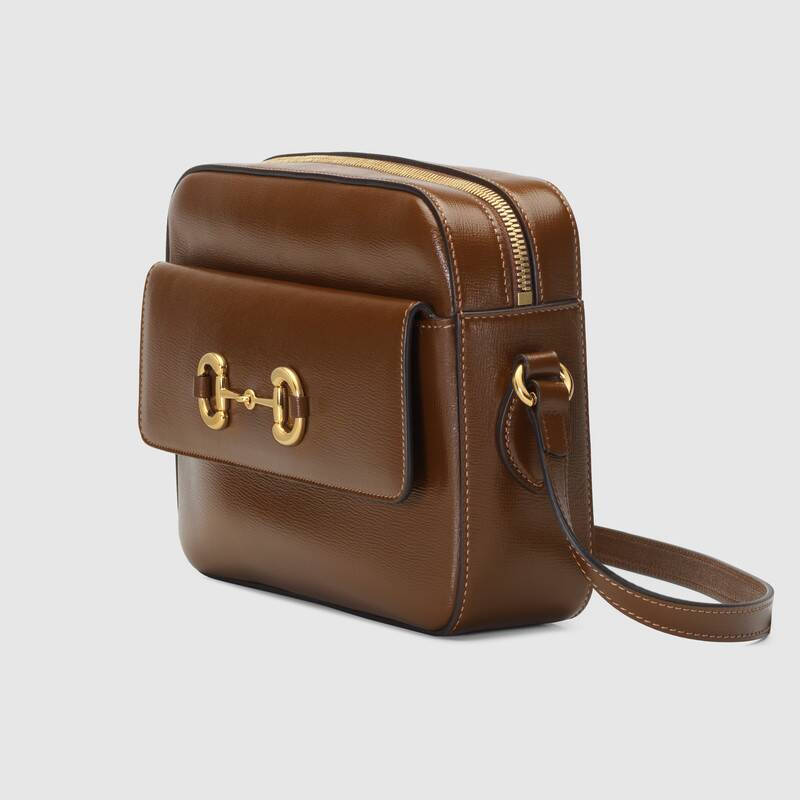 Gucci Horsebit 1955 Small Shoulder Bag Brown Leather