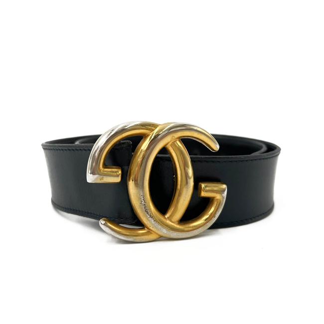 Gucci Black Calfskin Double G 75 30 Belt Waist Belt