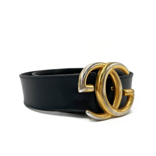 Gucci Black Calfskin Double G 75 30 Belt Waist Belt