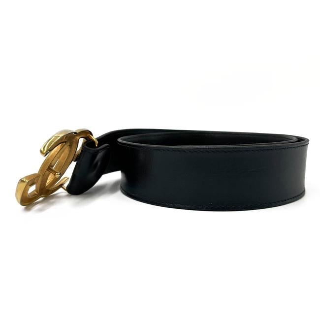 Gucci Black Calfskin Double G 75 30 Belt Waist Belt