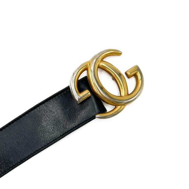 Gucci Black Calfskin Double G 75 30 Belt Waist Belt