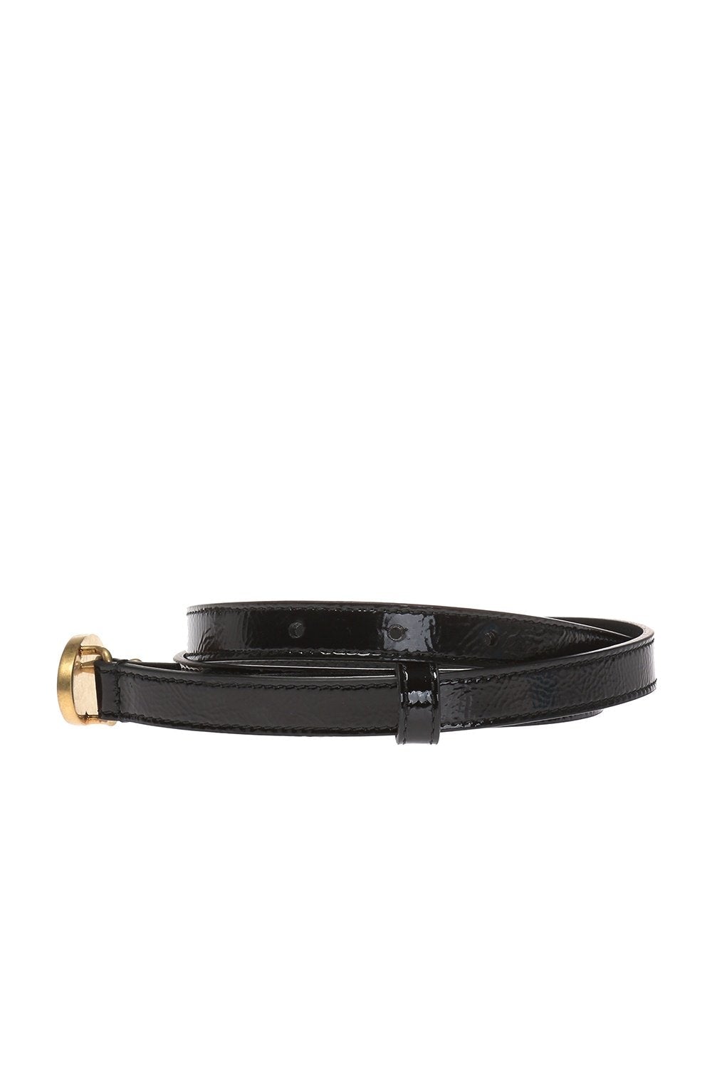 Gucci Black Patent Leather Mini GG Belt 95/38 524117