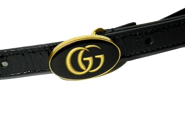 Gucci Black Patent Leather Mini GG Belt 95/38 524117