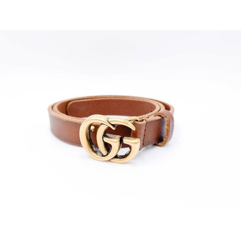 Gucci Brown Faded Calfskin Double G 70 28 Belt