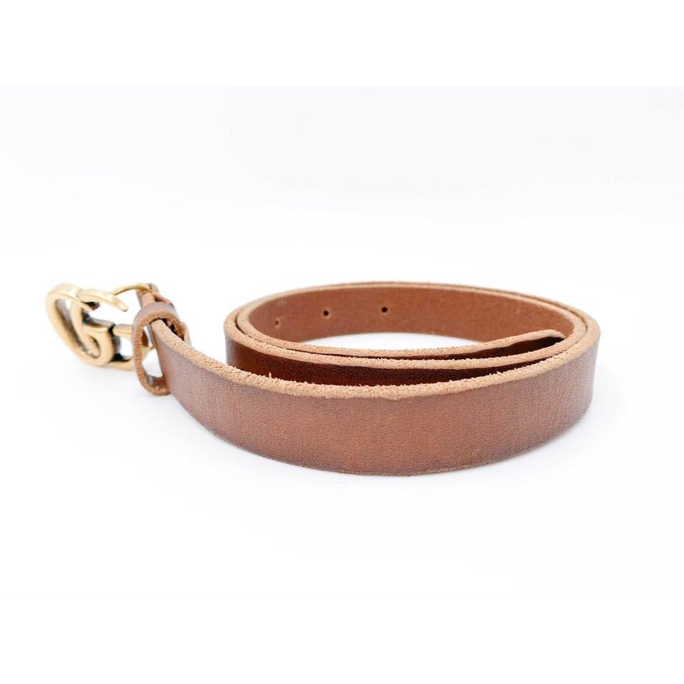 Gucci Brown Faded Calfskin Double G 70 28 Belt