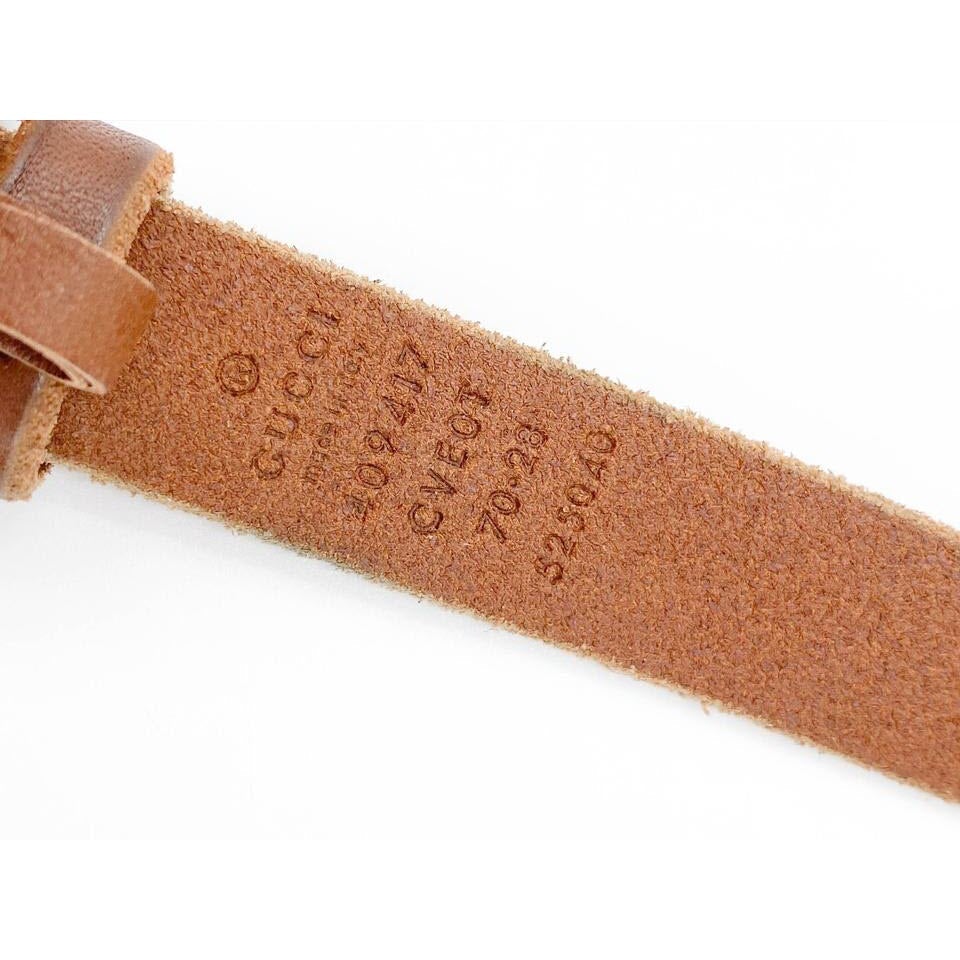 Gucci Brown Faded Calfskin Double G 70 28 Belt