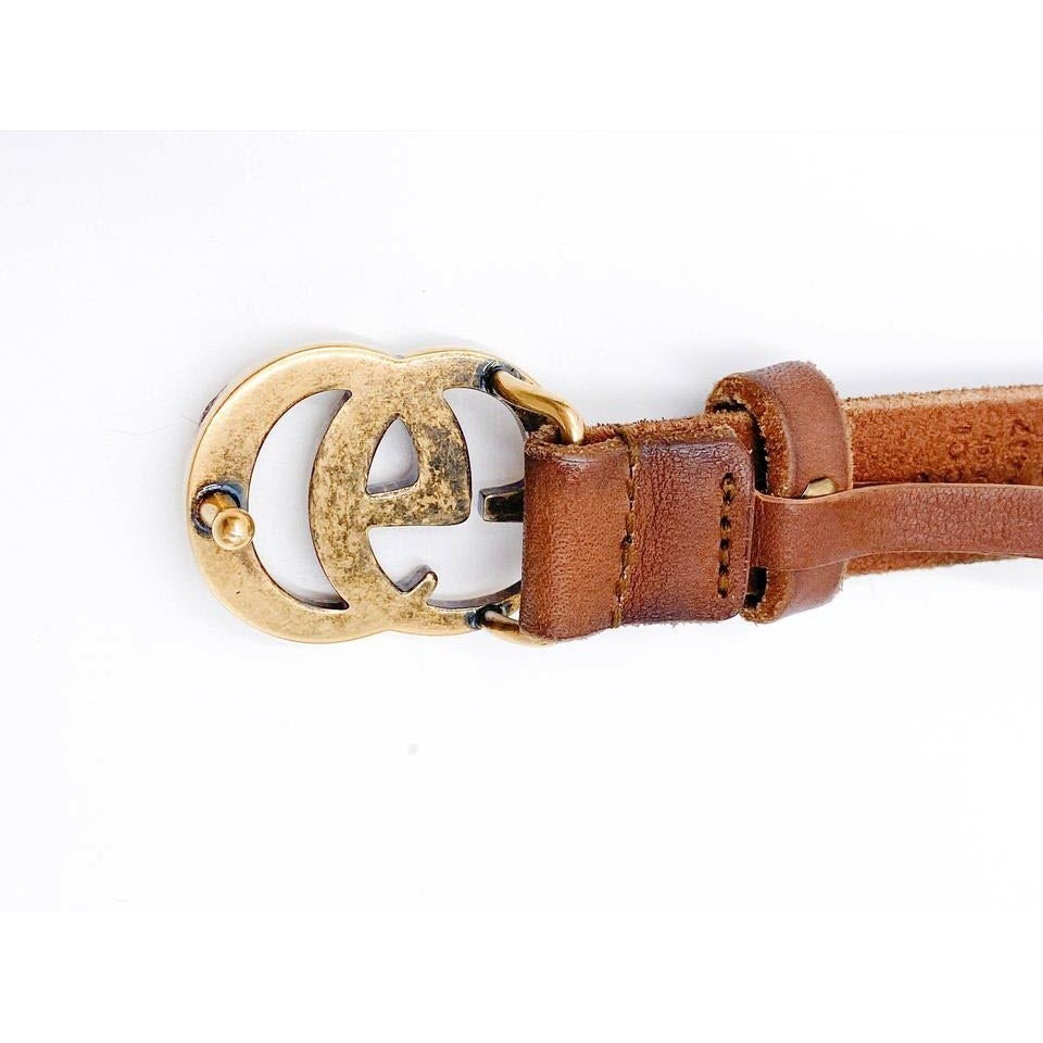 Gucci Brown Faded Calfskin Double G 70 28 Belt