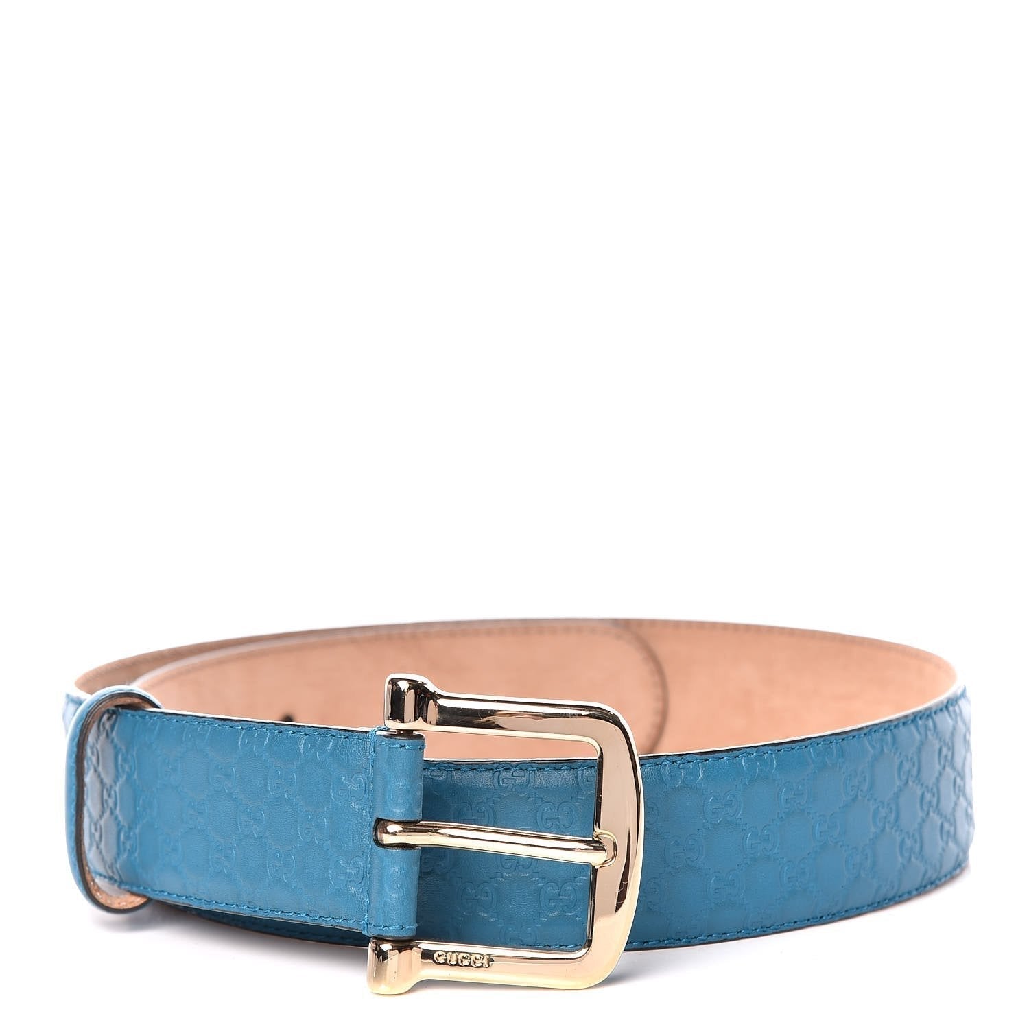 Gucci Microguccissima GG Deep Cobalt Blue Soft Margaux Leather Belt Size 90/36