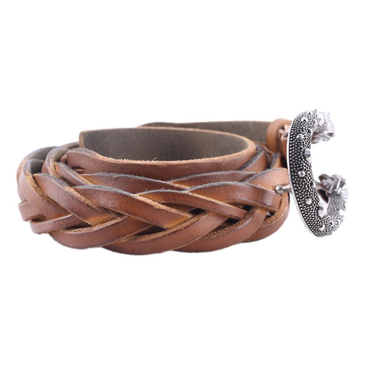 Gucci Dionysus Brown Braided Leather Belt Size 90/36 456328