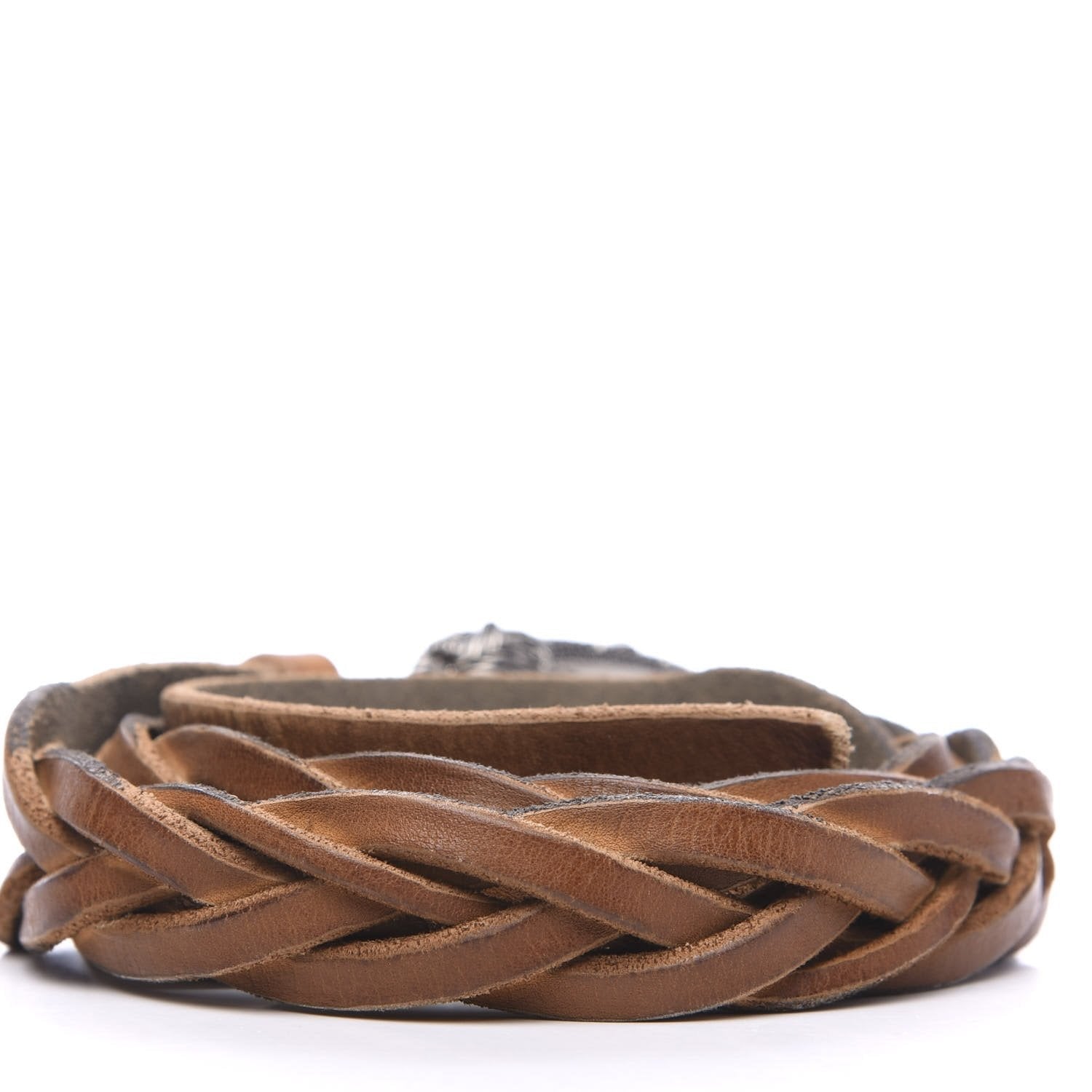 Gucci Dionysus Brown Braided Leather Belt Size 90/36 456328