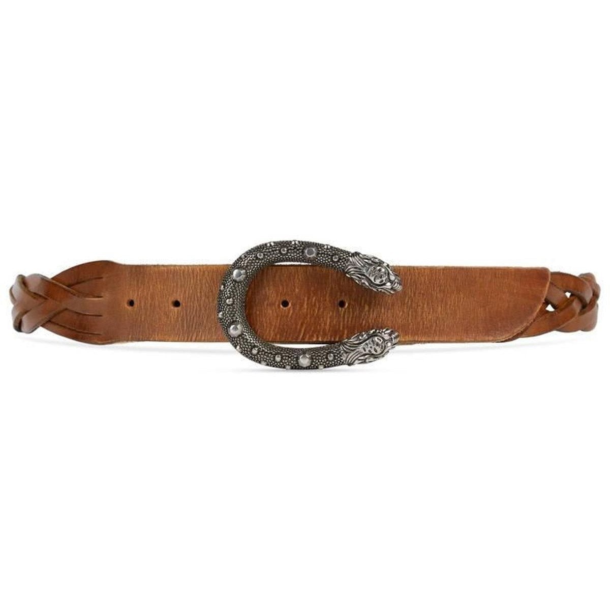 Gucci Dionysus Brown Braided Leather Belt Size 90/36 456328