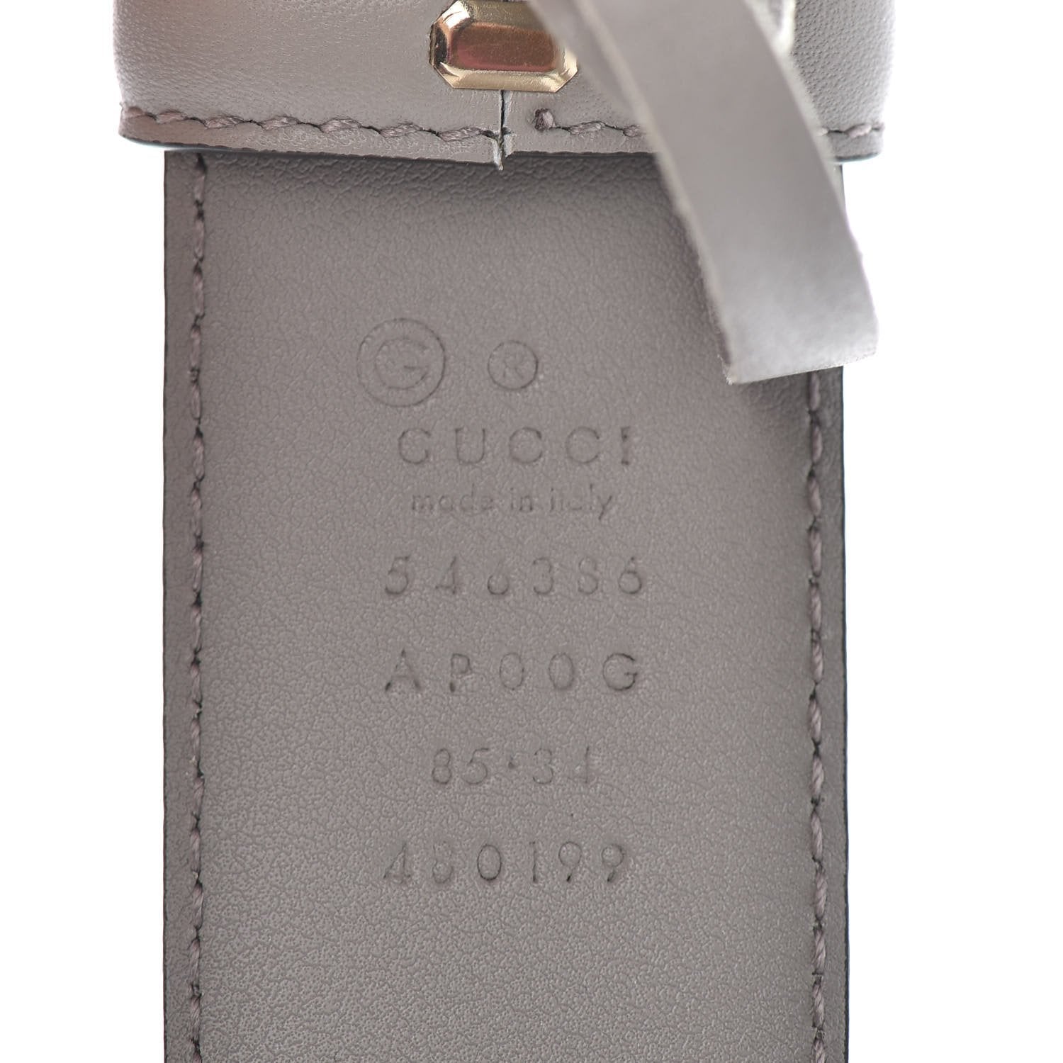 Gucci GG Storm Grey Leather Gold Toned Hardware Belt 546386 95/38