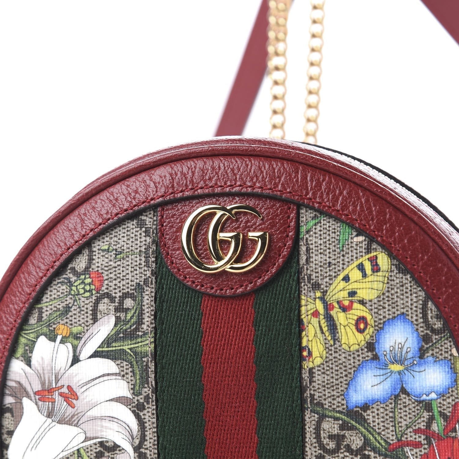 Gucci Ophidia Red GG Supreme Canvas Flora Print Backpack 598661