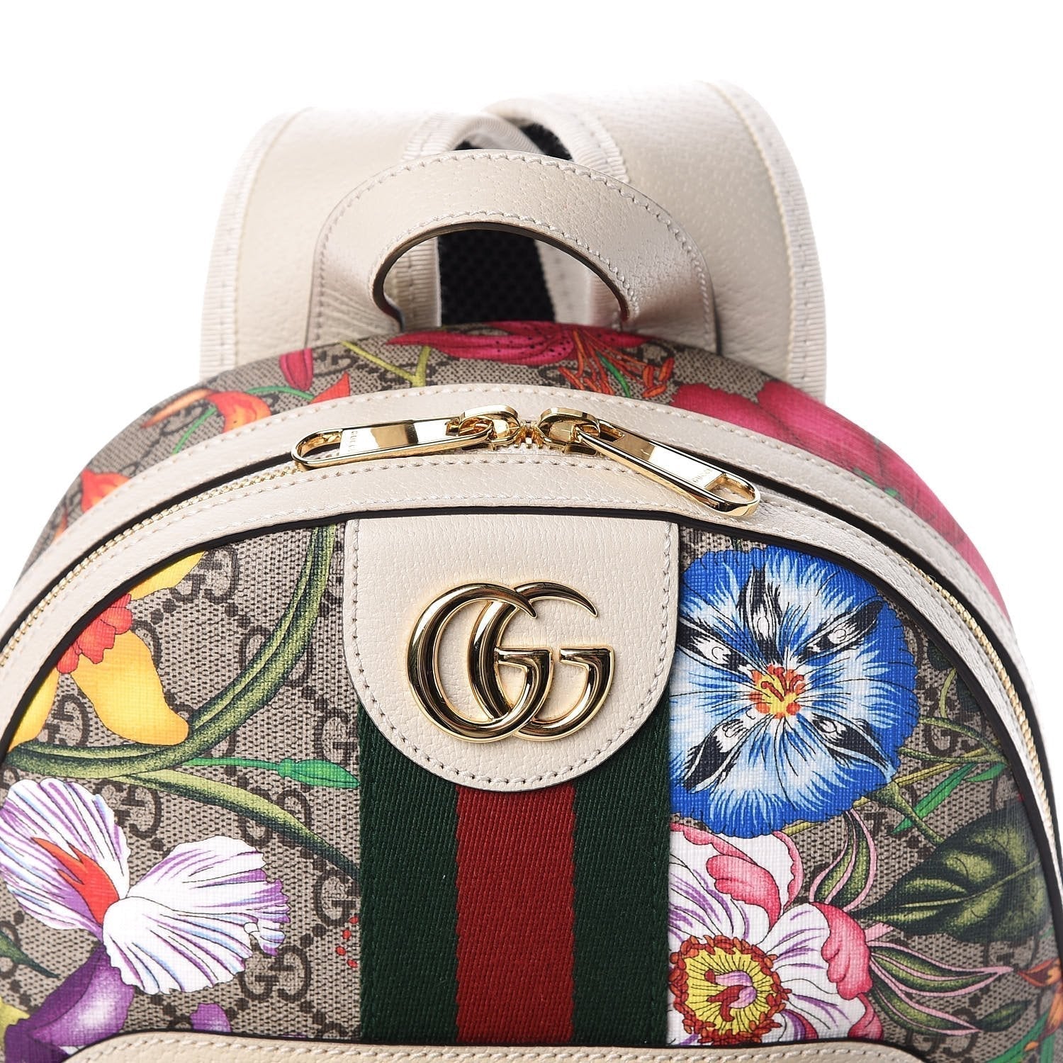 Gucci Ophidia White GG Supreme Monogram Flora Web Small Day Backpack 547965