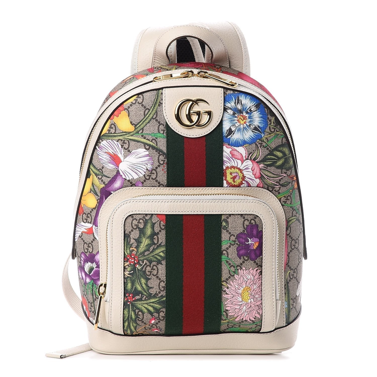 Gucci Ophidia White GG Supreme Monogram Flora Web Small Day Backpack 547965