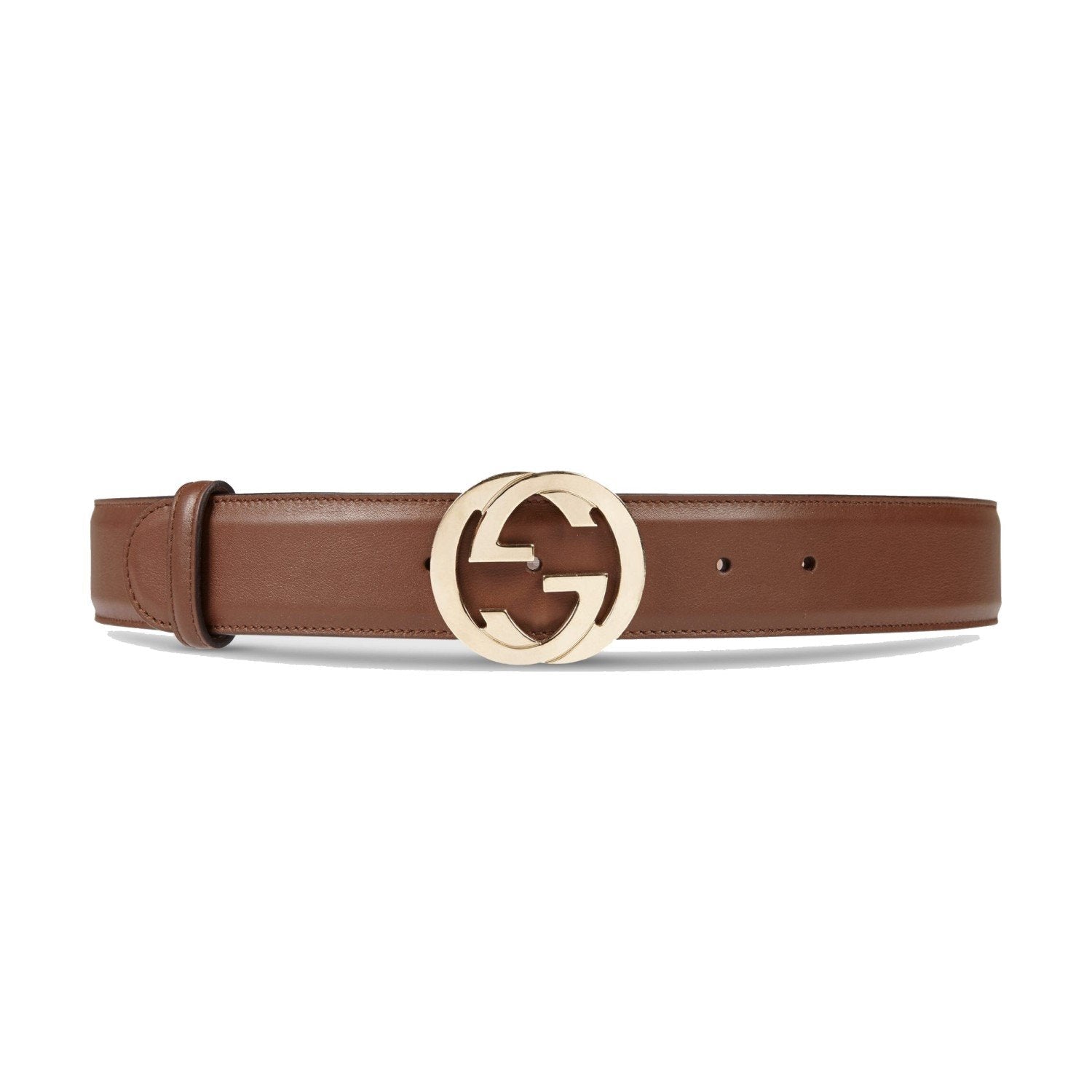 Gucci Interlocking G Buckle Brown Leather Belt 370543 90/36