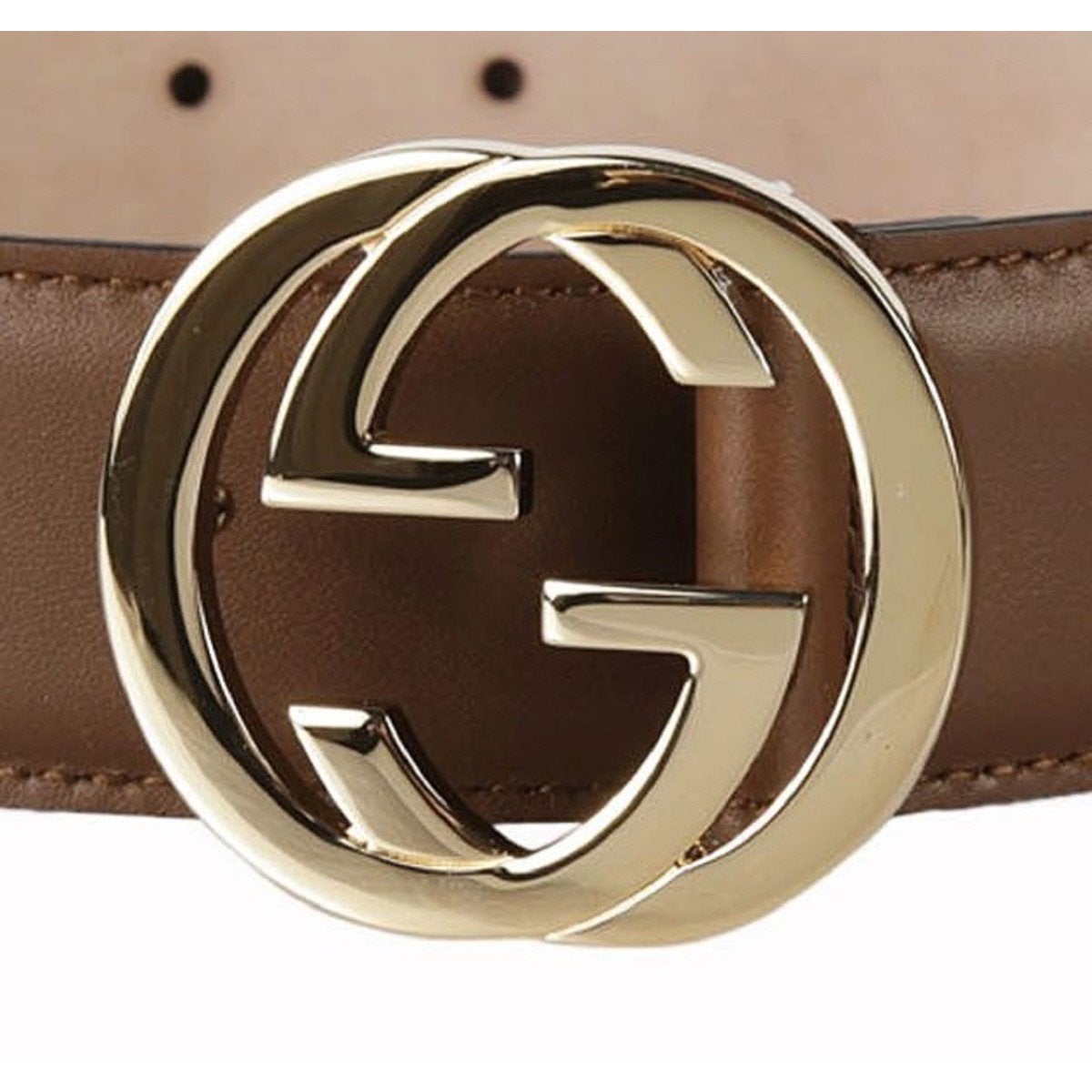 Gucci Interlocking G Buckle Brown Leather Belt 370543 90/36